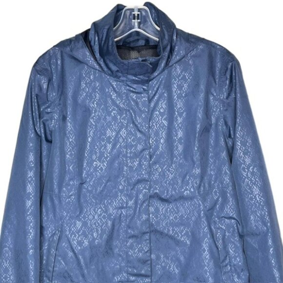 Eddie Bauer Packable Rainfoil Jacket With Zip Away Hood - Blue - M - Picture 2 of 13